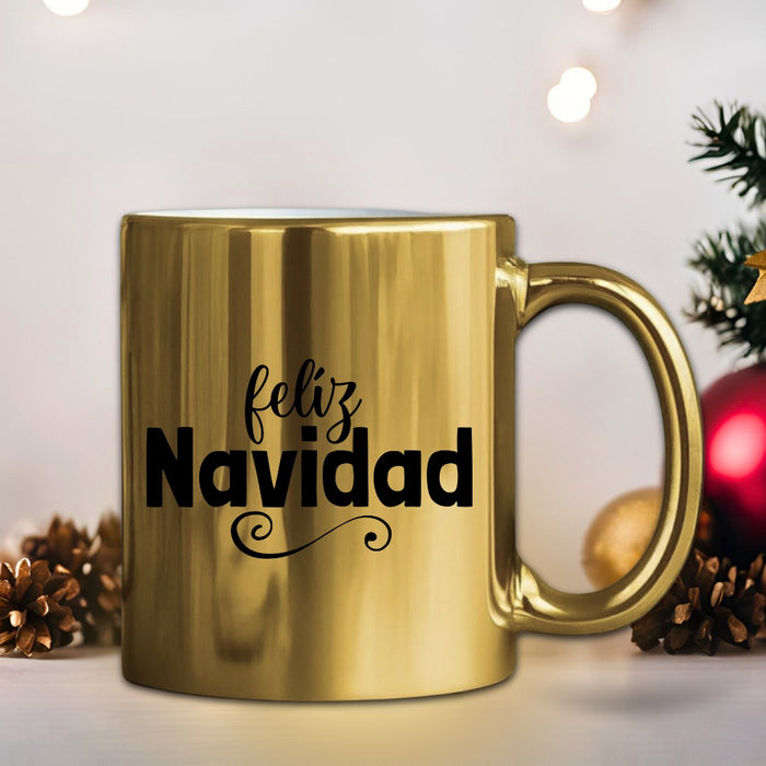 Mug Dorado Navidad 11 Oz Surtidos Caja  x 36 Unidades