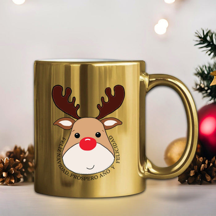 Mug Dorado Navidad 11 Oz Surtidos Caja  x 36 Unidades