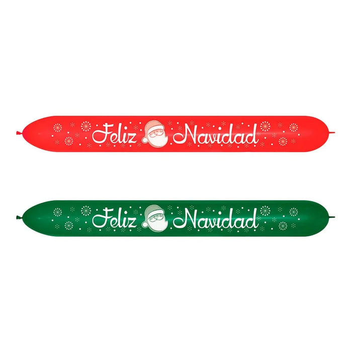 GLOBO LATEX LINK-O-LOON 660 2 CARAS Feliz Navidad Fashion Surtido Navidad x 3 Unidades Sempertex