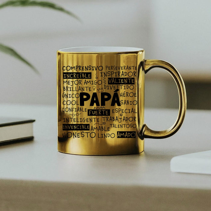 Mug Dorado Espejo  Padres 11 Oz Ref. 1 x 1 Unidad