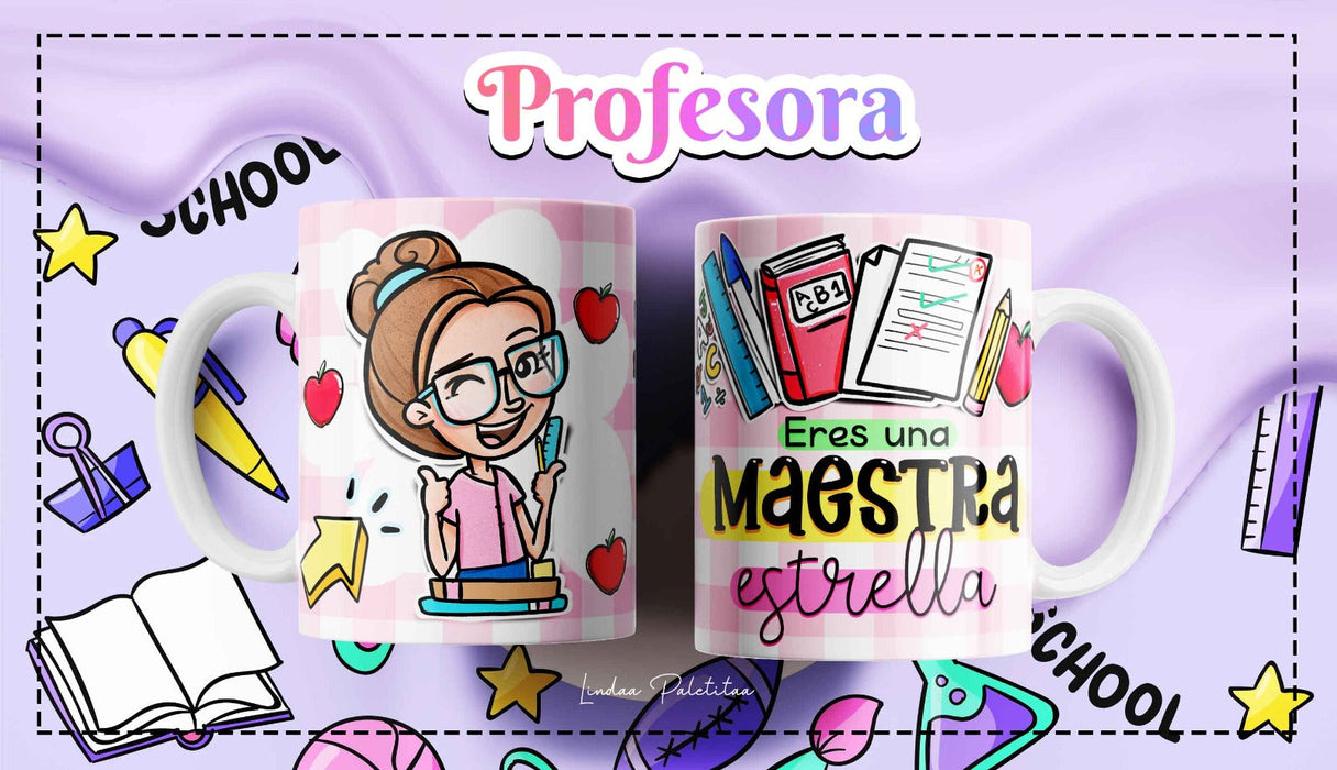 Mug Feliz Dia del Maestro 11 Oz Surtidos Caja x 12 Unidades