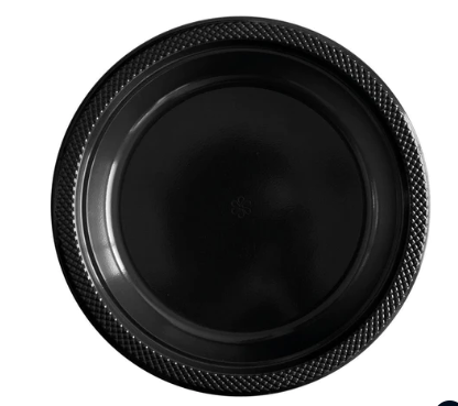 Plato Deluxe Grande Negro 22 cm  x 10 Unidades Sempertex