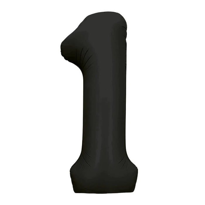 Globo Metalizado # 1 Negro 32" Sempertex