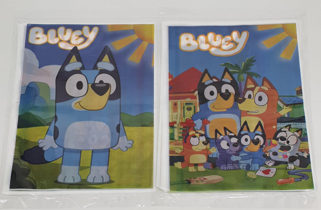 Paquete De Bolsas Para Sorpresa Impresa a Dos Caras Bluey X 20 Unidades