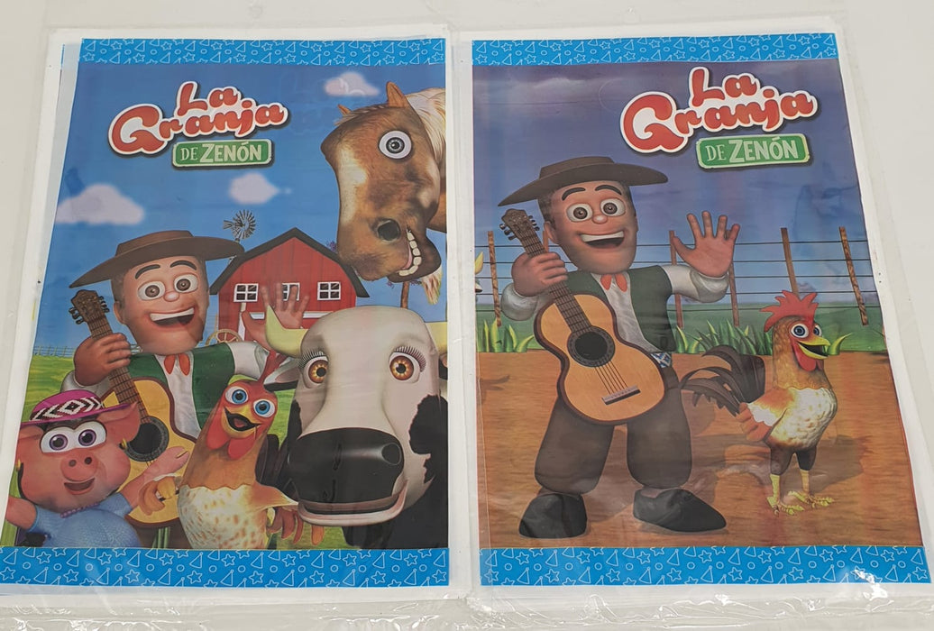 Paquete De Bolsas Para Sorpresa Impresa a Dos Caras La Granja de Zenon X 20 Unidades