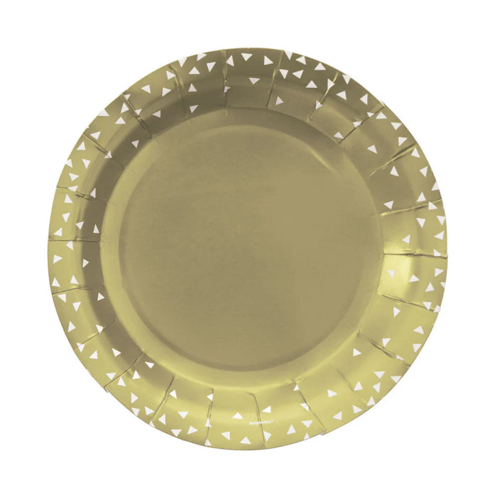 Plato 7" Triangulos Champaña Mate X 8 Unidades Sempertex