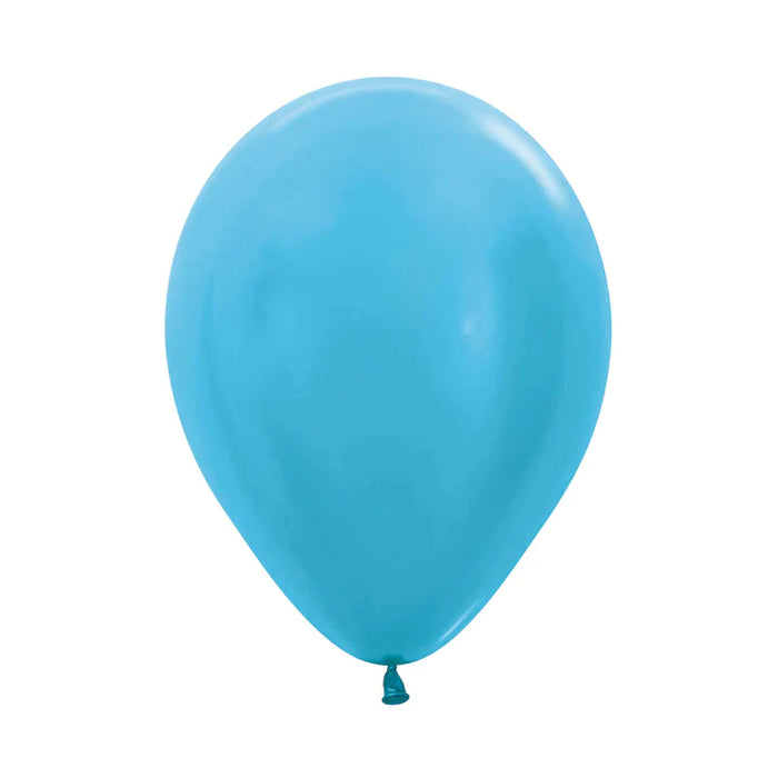 Globo Azul Caribe Satin R12 X 12 Unidades Sempertex