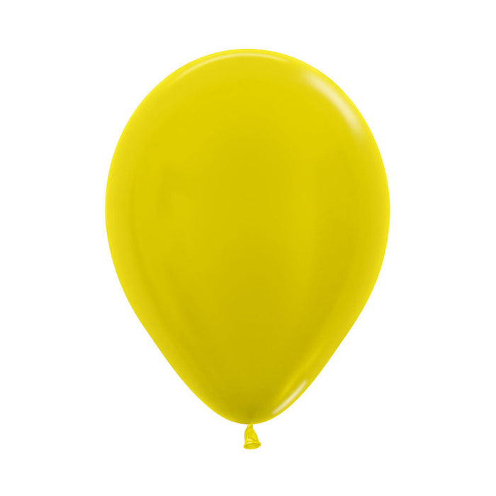 Globo Amarillo Metal R12 X 12 Unidades Sempertex