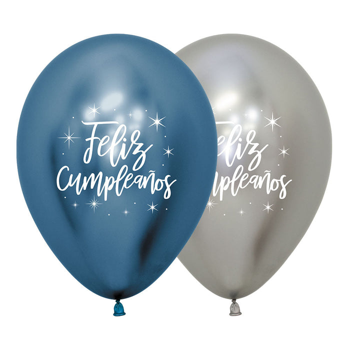 Globo Reflex Feliz Cumpleaños Radiante Niño R12 X 12 Unidades Sempertex