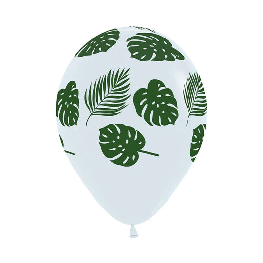 Globo Fashion Blanco Inf Hojas R12 X 12 Unidades Sempertex