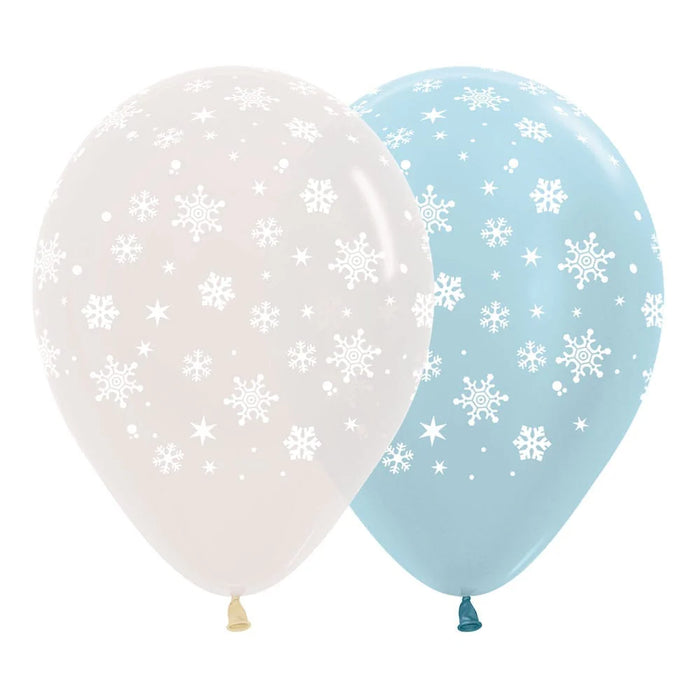 Globo Copos De Nieve Cristal y Satin Surtidos R12 x 50 Unidades Sempertex