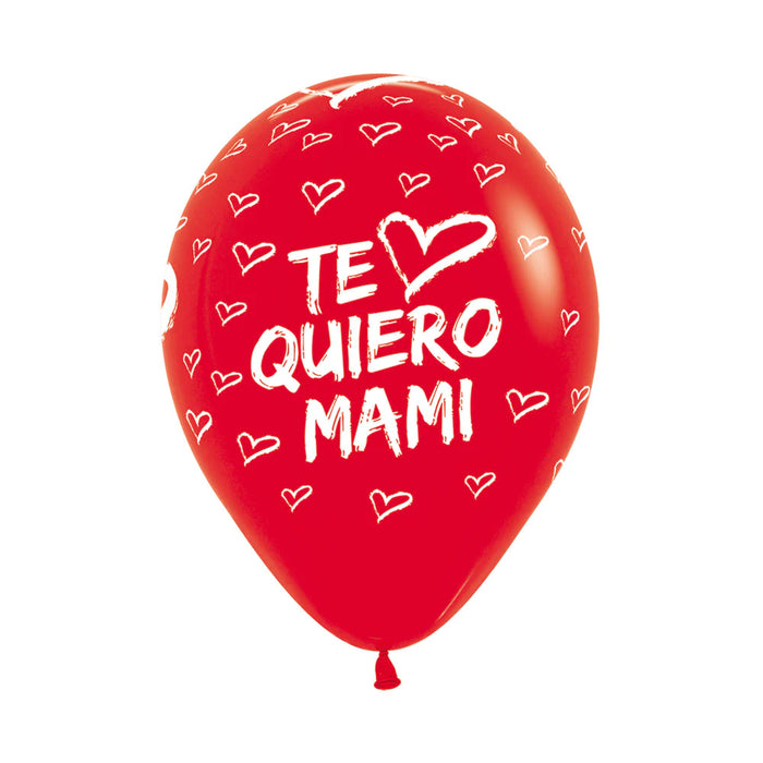 Globo Te Quiero Mami Moderno Rojo R12 X 12 Unidades Sempertex