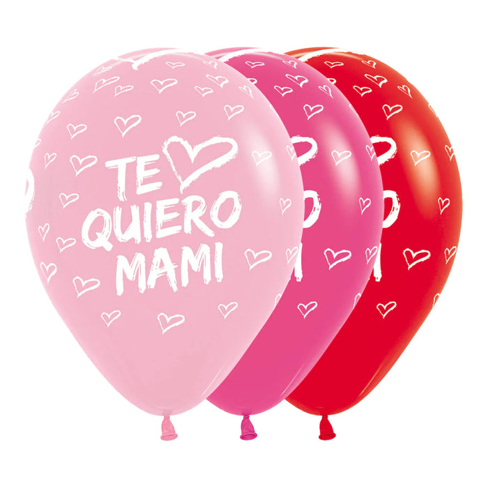 Globo Te Quiero Mami Moderno Surtido R12 X 50 Unidades Sempertex