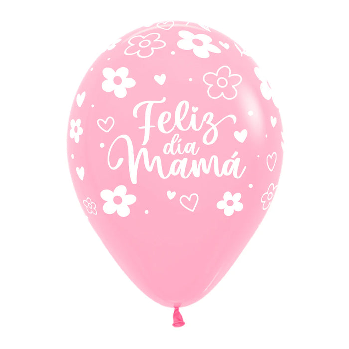 Globo Feliz Dia Mamá Floral Fashion Surtido R12 X 12 Unidades Sempertex