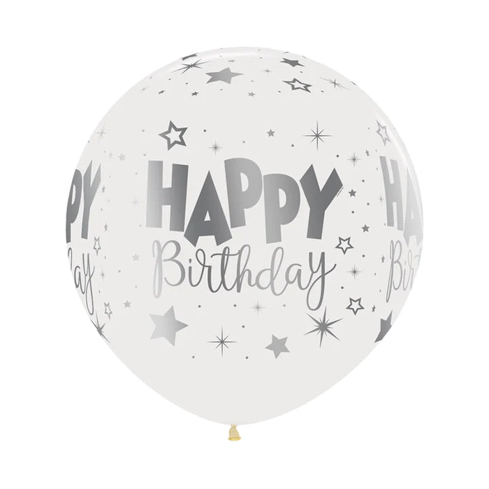 Globo Fashion Cristal Infinity Happy Birthday Fantasia Mink Paquete R24 x 3 Unidades Sempertex