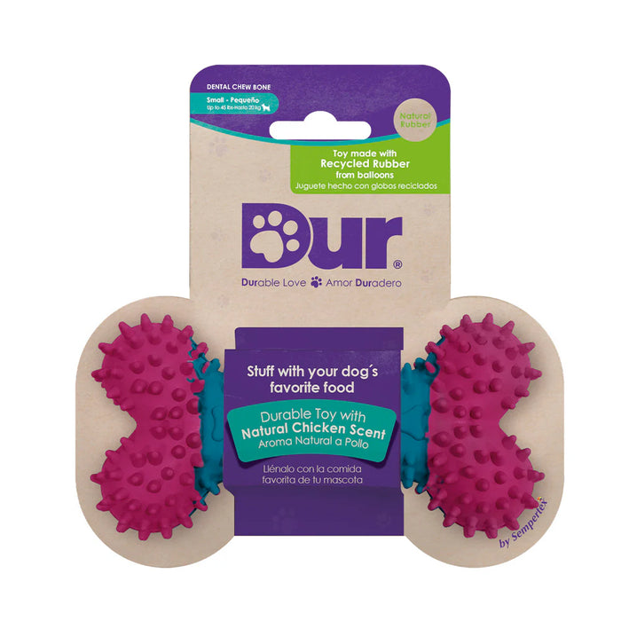 Juguete Hueso Pequeño Azul Caribe/Fucsia Para Macotas x 1 Unidad