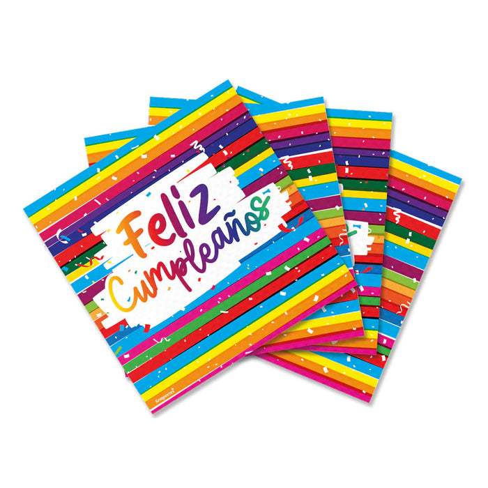 Servilleta Pequeña Feliz Cumpleaños Festivo x 16 Unidades Sempertex