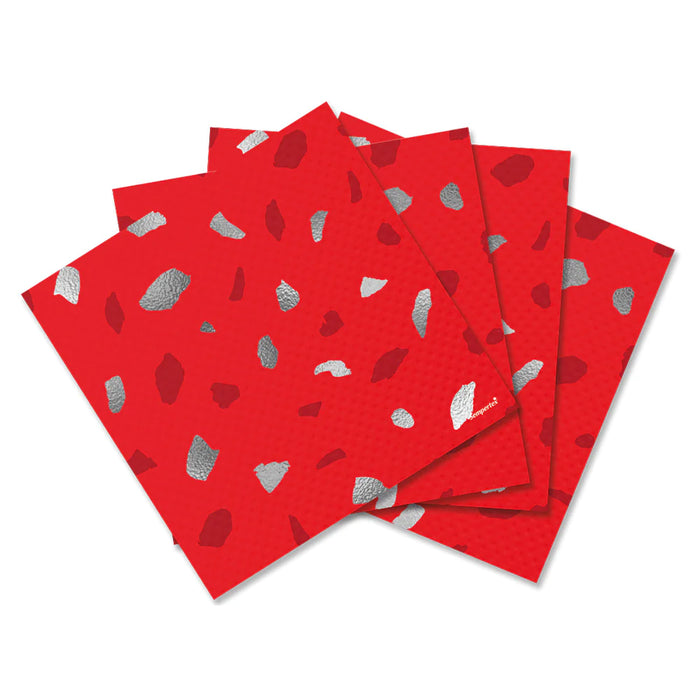 Servilleta Pequeña Terrazo Rojo x 16 Unidades Sempertex