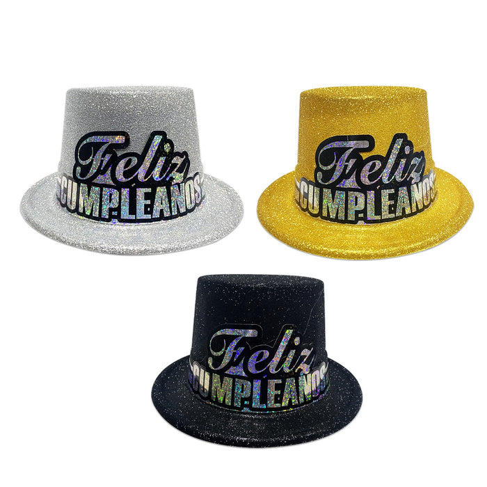 Sombrero Fiesta Feliz Cumpleaños Escarchado X Unidad