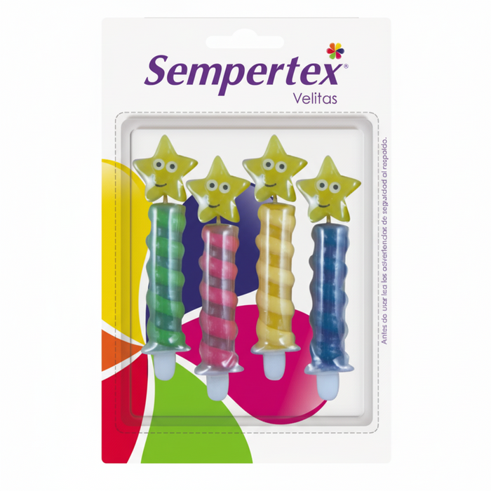 Velita Entorchada Estrella Feliz X 4 Unidades Sempertex