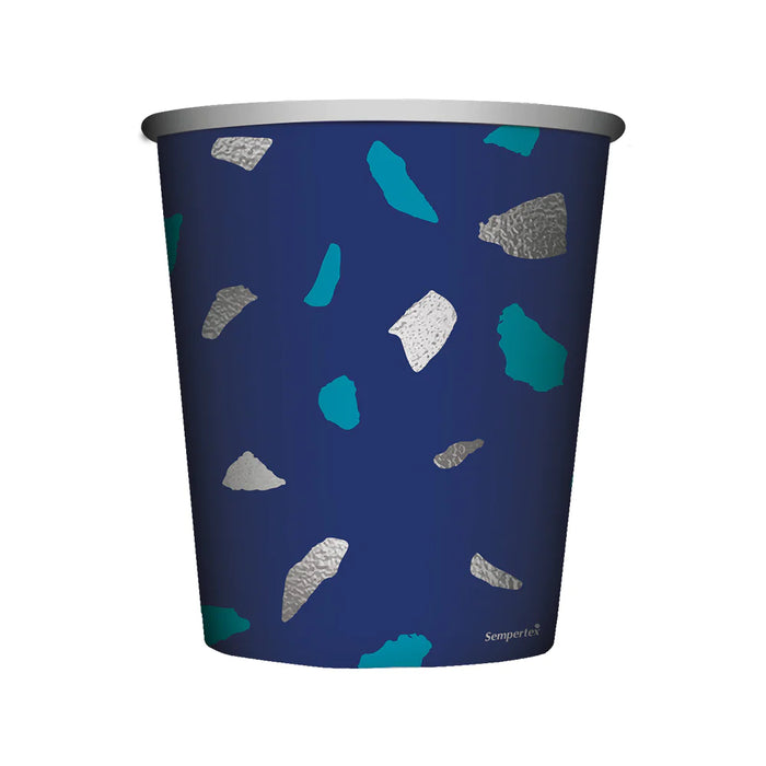 Vaso 9 0z Terrazo Azul x 8 Unidades Sempertex
