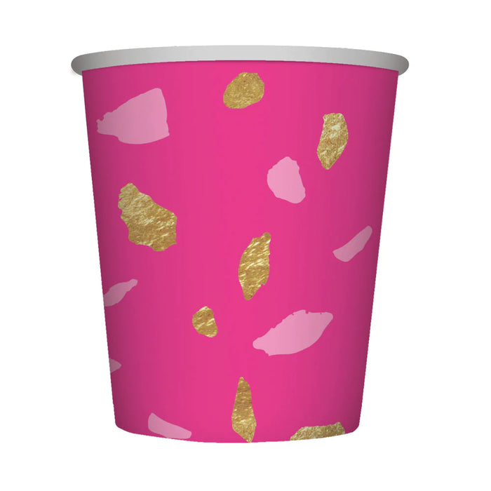 Vaso 9 0z Terrazo Fucsia x 8 Unidades Sempertex