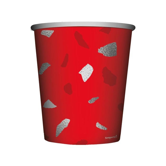 Vaso 9 0z Terrazo Rojo x 8 Unidades Sempertex