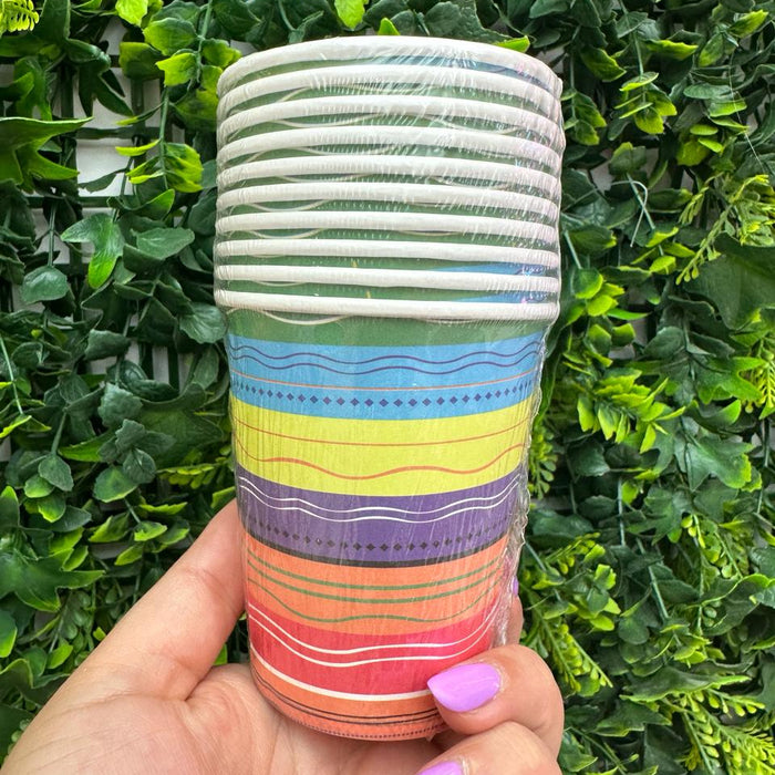 Vaso 9 Oz Fiesta Mexicana Rayas X 10 Unidades