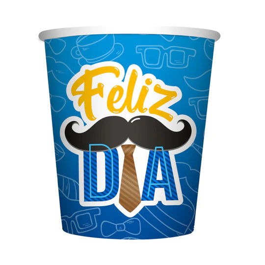 Vaso 9 Oz Fiesta Bigotes X 8 Unidades Sempertex
