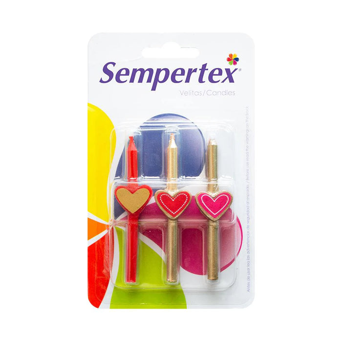 Velita Corazones Surtidos X 6 Unidades Sempertex