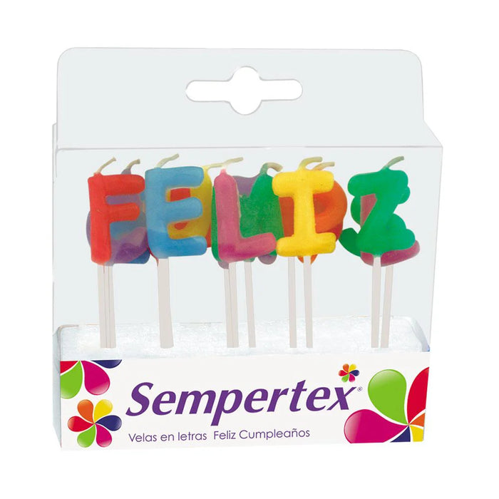 Velita Letras Feliz Cumpleaños X 1 Unidad Sempertex