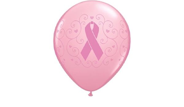 Globo Látex Símbolo Prevención Cáncer de Mama 11" x Unidad Marca Qualatex