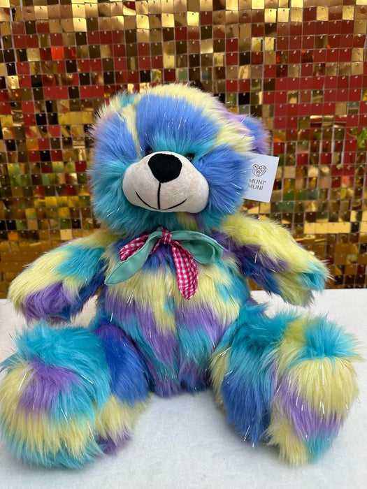 Oso de Peluche Deluxe Pequeño Arcoiris Azul 27 CM