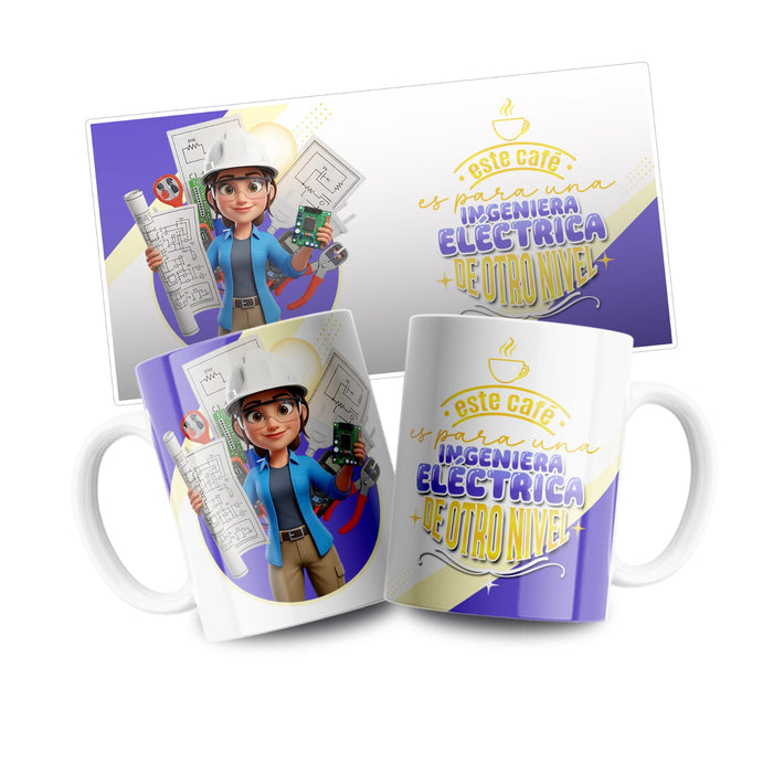 Mug Profesion 11 Oz Ingeniera Electrica x 1 Unidad