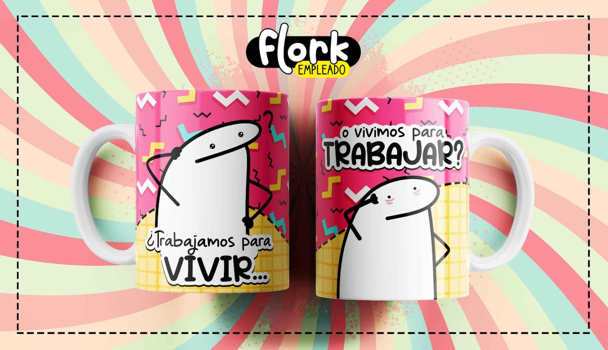 Mug Flork Frases Empleado 11 oz Ref 2 x 1 Unidad