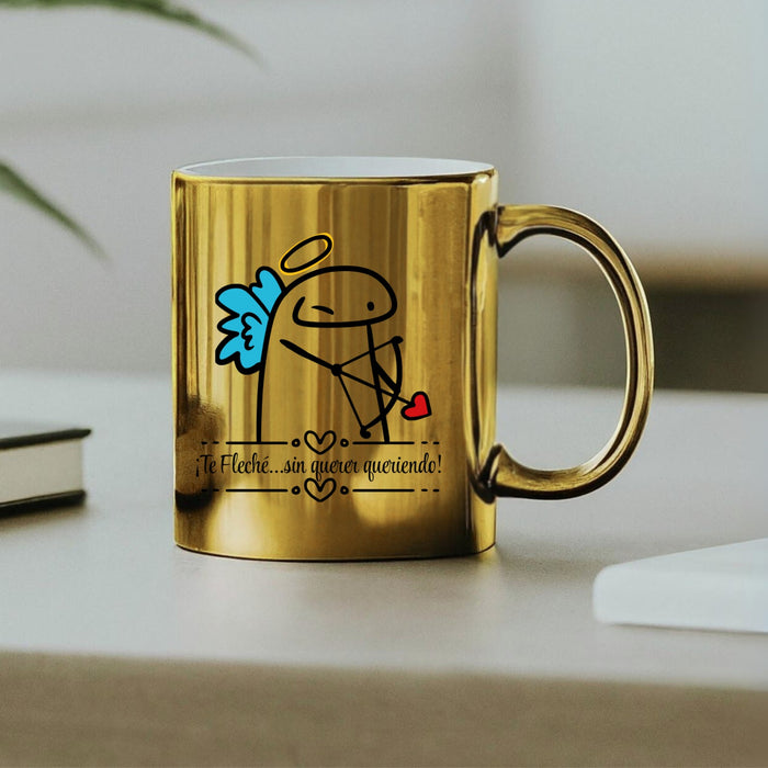 Mug Dorado Espejo Flork Amor 11 Oz Ref. 10 x 1 Unidad