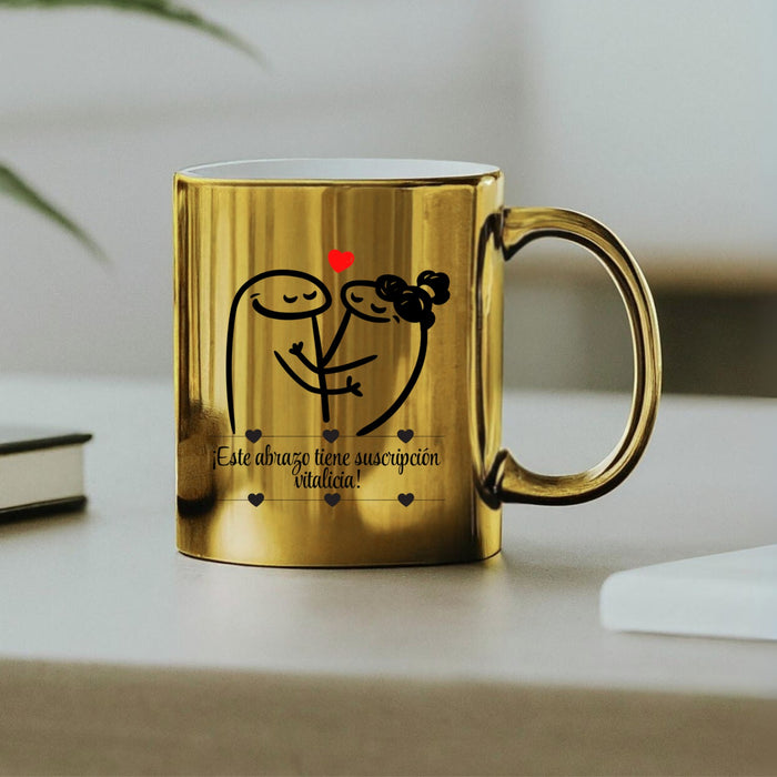 Mug Dorado Espejo Flork Amor 11 Oz Ref. 9 x 1 Unidad