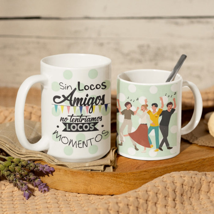 Mug Amor y Amistad 11 oz Ref 6 Amigos Locos x 1 Unidad