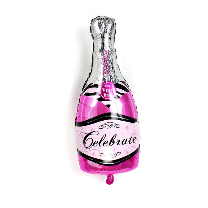 Globo Metalizado Botella Champaña Rosada Celebrate 14" Festella