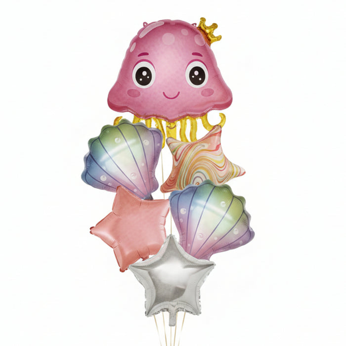 Bouquet de Globos Medusa de Mar Rosada X 6 Piezas Festella