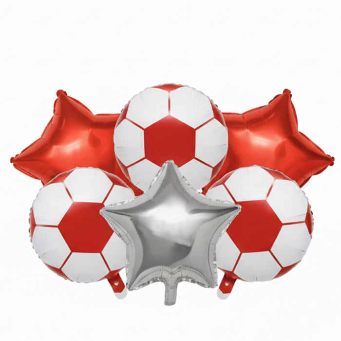 Bouquet de Globos Balon de Futbol Rojo X 6 Piezas Festella