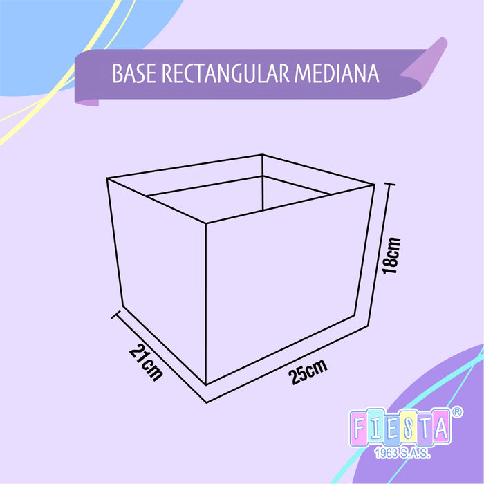 Caja Base Rectangular Mediana Rosa x 1 unidad