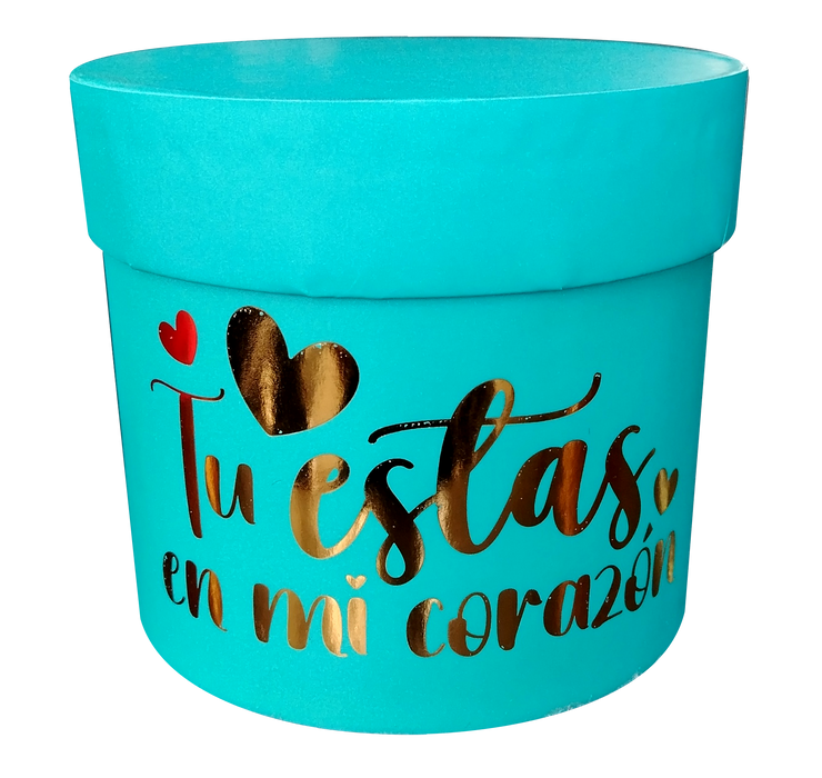 Caja Cilindro Pequeña Turquesa Elite x 1 Unidad