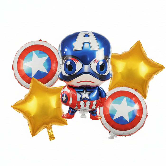 Bouquet Capitan America Estrellas Doradas X 5 Piezas