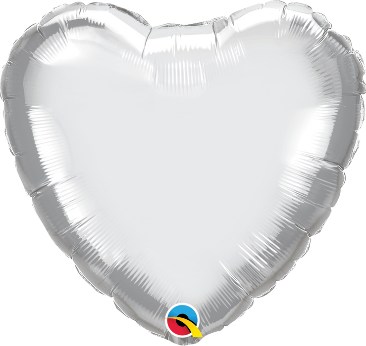 Globo Metalizado Corazon Chrome Silver 18" Qualatex