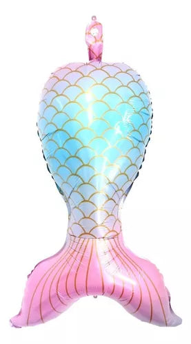 Globo Cola de Sirena Azul y Rosado 34" Festella