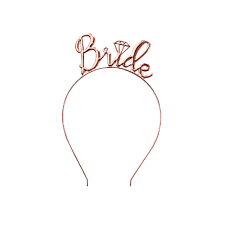 Diadema Bride Cursivo Dorado Rosa x 1 Unidad