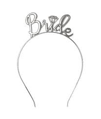 Diadema Bride Cursivo Plateado x 1 Unidad