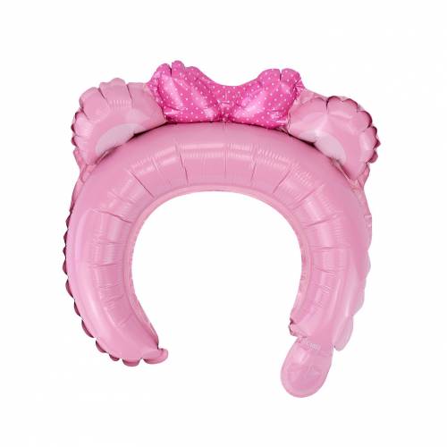 Globo Diadema Orejas Osita Rosada X Unidad