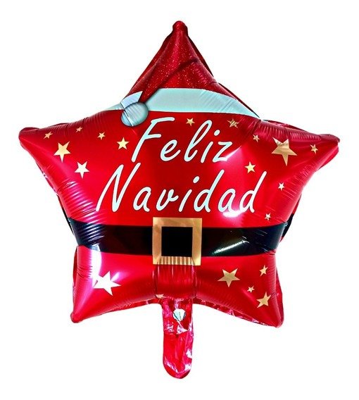 Globo Foil Estrella Feliz Navidad con Gorrito 18"